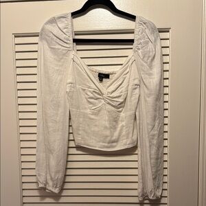 White Long Sleeve Crop Top
